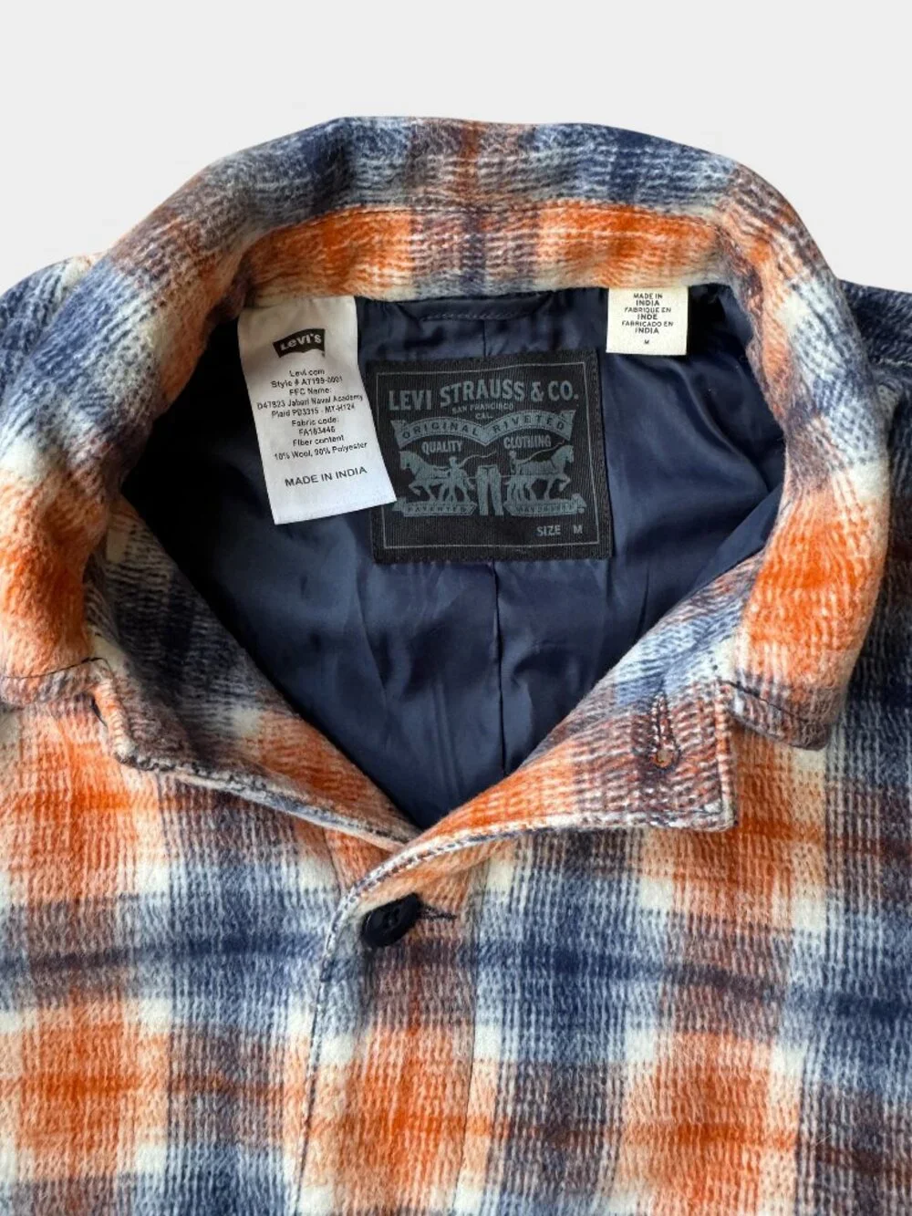 Levi's Lightweight Button Down Shirt Jacket Plaid - men's medium - Picture 2 of 6